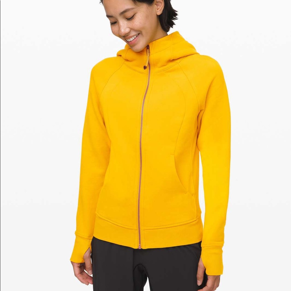 Lululemon yellow scuba zip hoodie